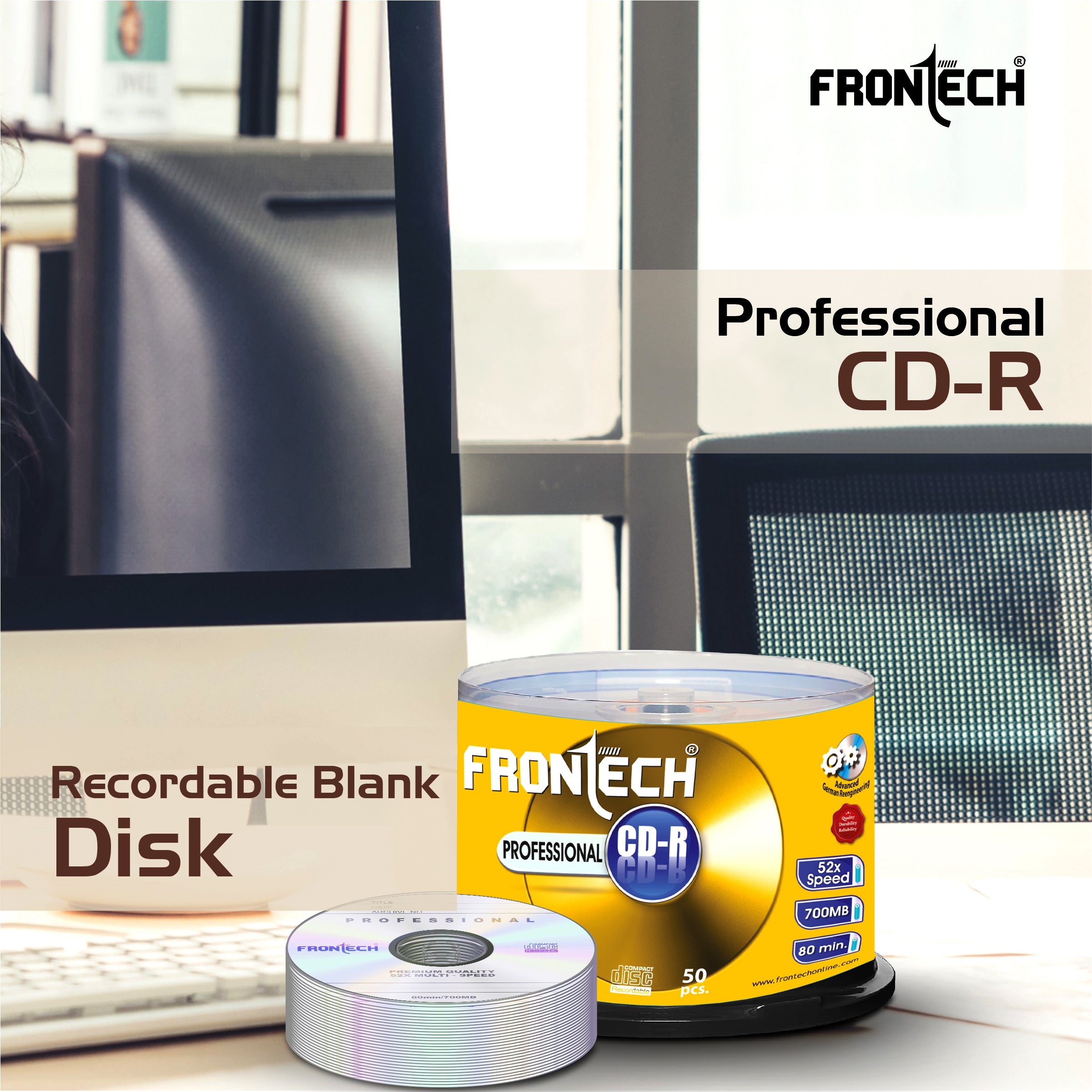 Frontech CDR 700MB Media 80 Mins 52X Speed - Pack of 50 (CDR-0002) Frontech CDR 700MB Media 80 Mins 52X Speed - Pack of 50 (CDR-0002)